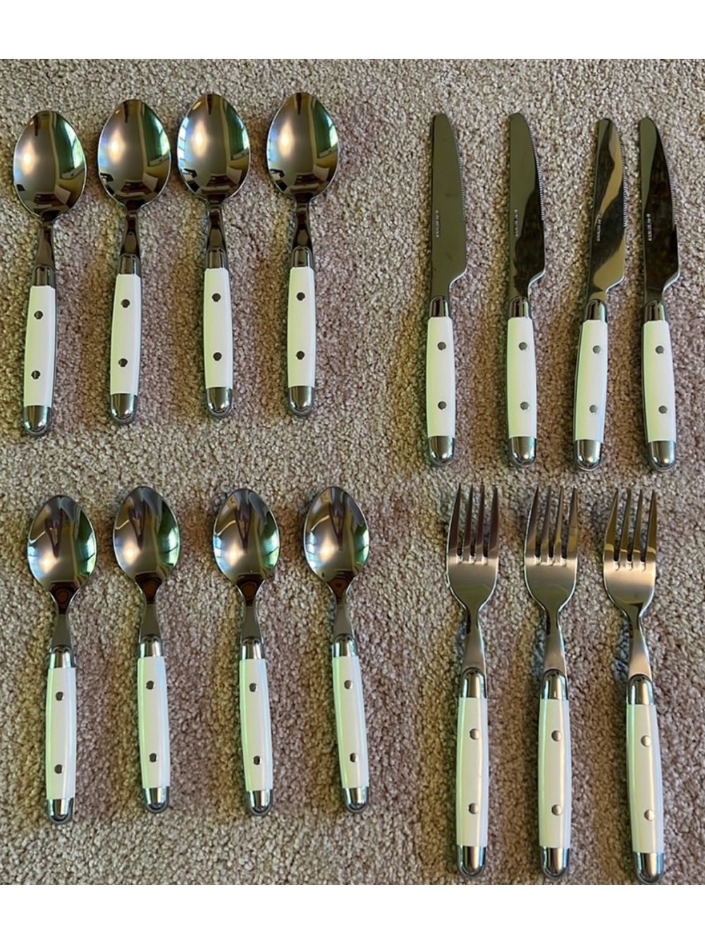 Cuisinart White & Stainless Steel Silverware Set